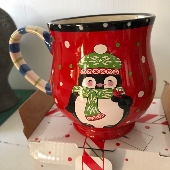 Christmas Penguin Temptations Red Mug Cup NIB - Picture 6 of 12